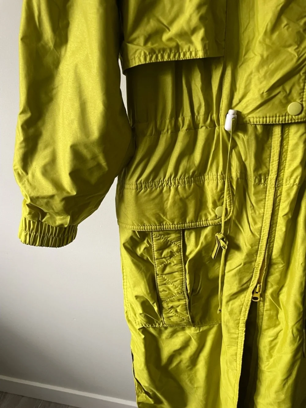 90s Vintage Jones Vancouver Canada Longline Parka Jacket Lime Green Retro Ski - Picture 5 of 11
